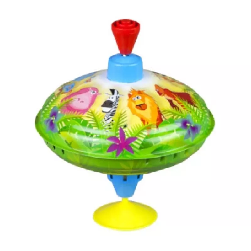 Pião Lena Humming top Wilde Tiere 16 cm — pião de brinquedo de madeira da Lena, 16 cm de diâmetro