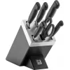 Conjunto de facas e bloco ZWILLING 35145-007-0 – 7 peças com faca de chef, faca de descascar, faca de pão, tesoura de cozinha, bloco preto