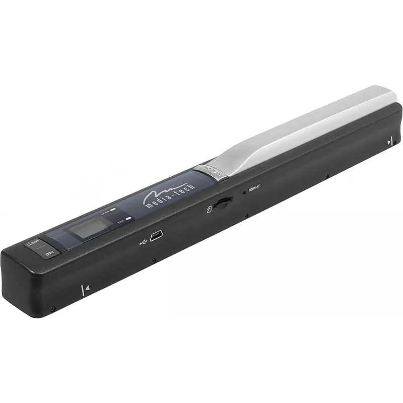 Leitor de caneta MEDIA-TECH MT4090, preto, indicador LED, USB 2.0, MicroSD, pilha AAA