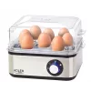 Cozedor de ovos Adler AD 4486 — capacidade para 8 ovos, 800 W, aço acetinado preto com tampa transparente