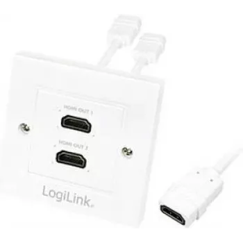 Cabo HDMI LogiLink AH0015, Type A, conector fêmea para conector fêmea, branco