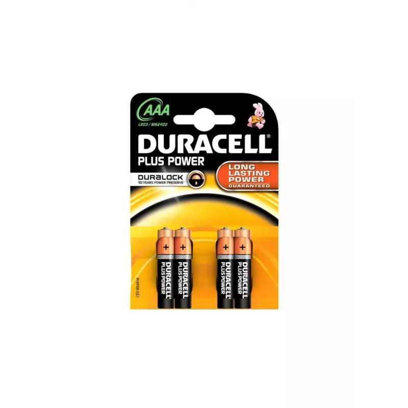 Pilhas alcalinas Duracell Basic AAA/LR03, 4 unid.