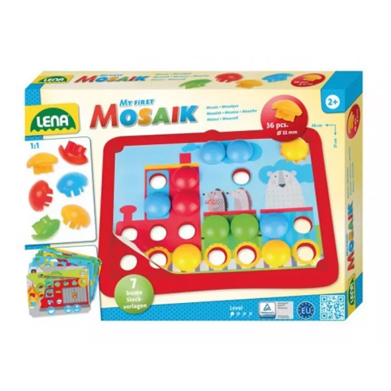 Lena My First Mozaic Traffic modelo 35633 – conjunto de mosaico educativo com placa de encaixe para motivos de veículos