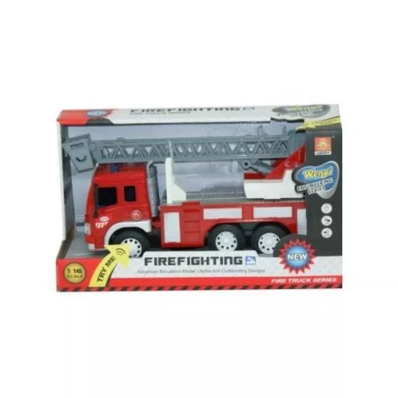 Brinquedo de bombeiros Madej com som e luz modelo 071925 — veículo de brinquedo mecânico