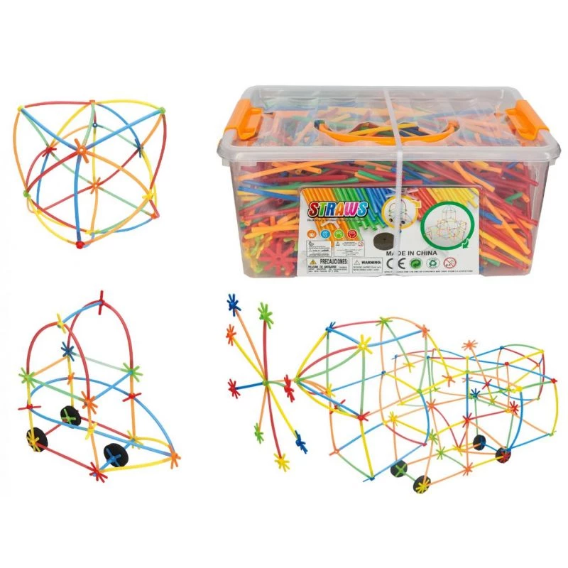 Blocos de construção Ascato Askato Little Straws 1000 unid. — conjunto de brinquedo de construção, 1000 peças