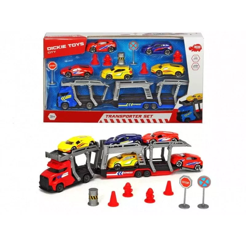 Conjunto de brinquedo mecânico Dickie City Set 203745012 com veículos e acessórios