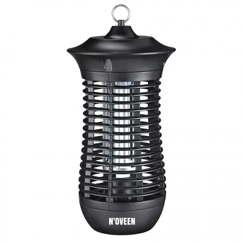 Lâmpada elétrica mata insetos NOVEEN IKN18 IPX4 — tubo UVA de 18 W, cobertura de 100 m², 1700–1800 V, interior/exterior, suspensível, metal, preta