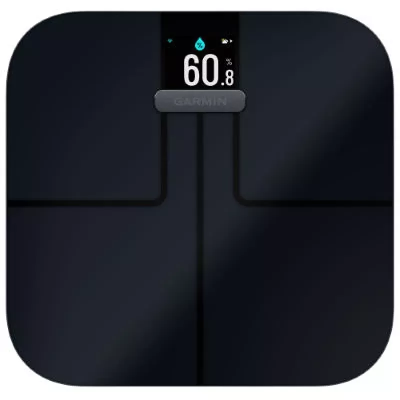 Balança de pessoa eletrónica GARMIN Index S2 — preta, máx. 181,4 kg, Wi-Fi/Bluetooth, composição corporal