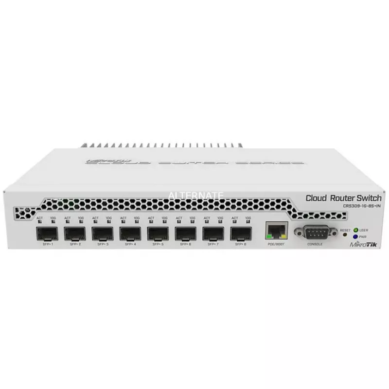 Mikrotik CRS309-1G-8S+ Gigabit Ethernet Gerido (10/100/1000) Power over Ethernet (PoE) Branco