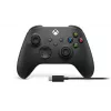 Comando sem fios Microsoft Xbox + cabo USB-C preto gamepad analógico / digital PC, Xbox One, Xbox One S, Xbox One X, Xbox Series S, Xbox Series X