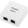 LANBERG tomada de superfície RJ-45 Cat6 OU6-0002-W branco, 2 conectores fêmea, 30×54×57 mm