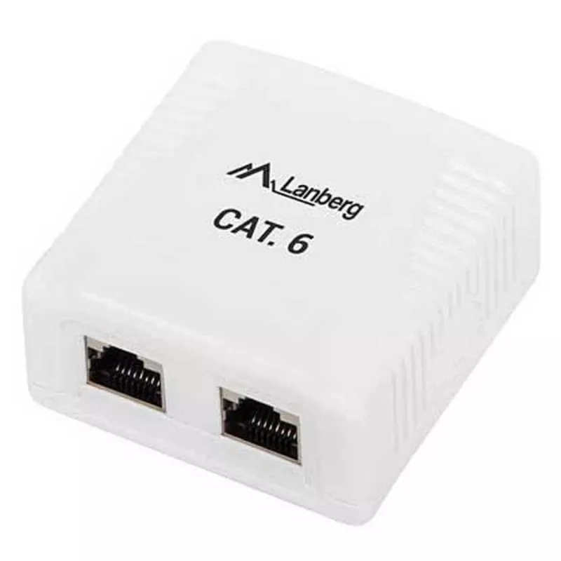 Lanberg OS6-0002-W caixa de superfície, 2x RJ45 Cat.6, branca