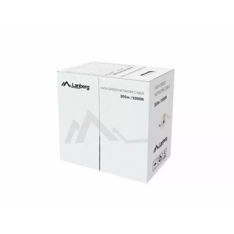 Lanberg LCU5-12CU-0305-S cabo de rede U/UTP Cat5e 305 m, cobre maciço, testado com Fluke, cinzento