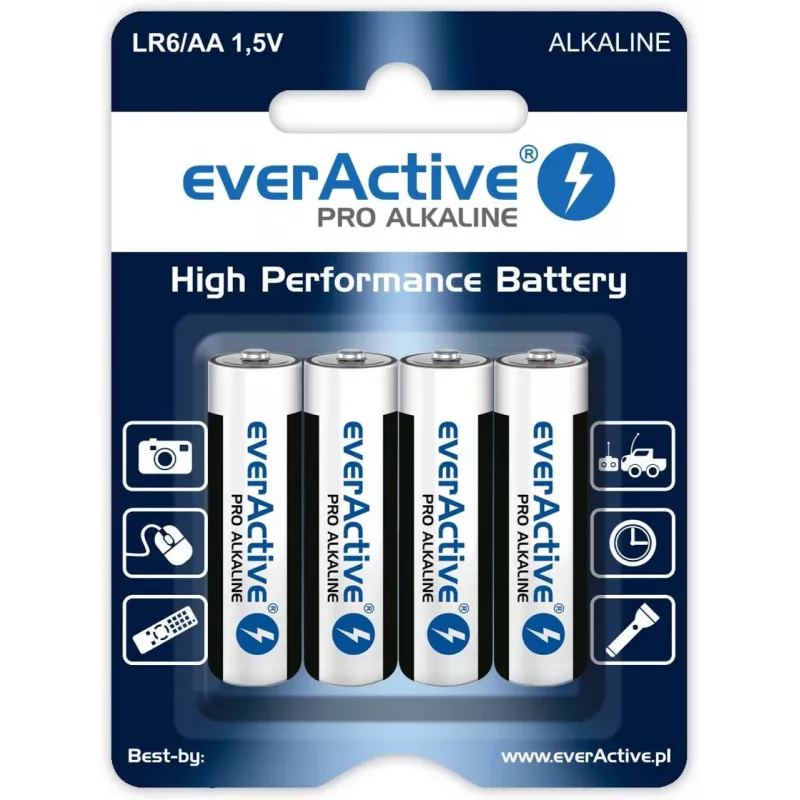 Pilha descartável everActive alcalina AA 1,5 V LR64BLPA pack de 4