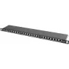 Patch panel LANBERG PPS5-0024-B 24 portas CAT5e, metal, 0,5 U, 445×99×22,3 mm, preto