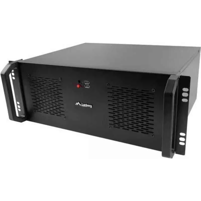 Caixa para rack LANBERG SC01-3504-10B, 1x 3,5 polegadas + 1x 2,5 polegadas gaveta, 7 slots de expansão, 2x ventoinhas frontais de 120 mm, USB2.0