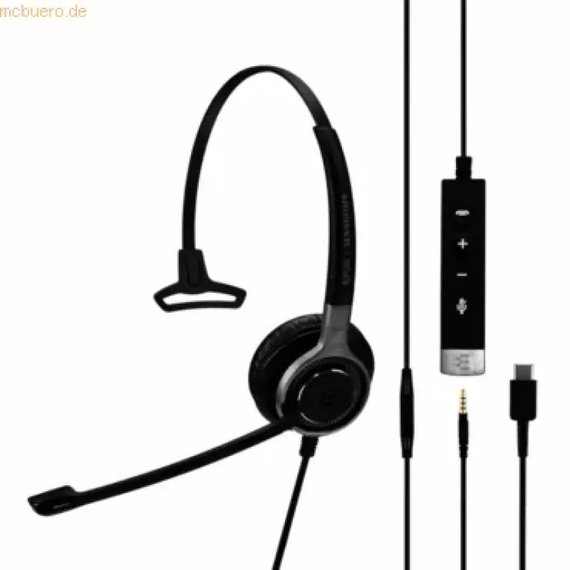 EPOS Sennheiser Headset Impact SC 635 USB-C 3,5mm USBC 3,5mm mono preto prateado (1000669)