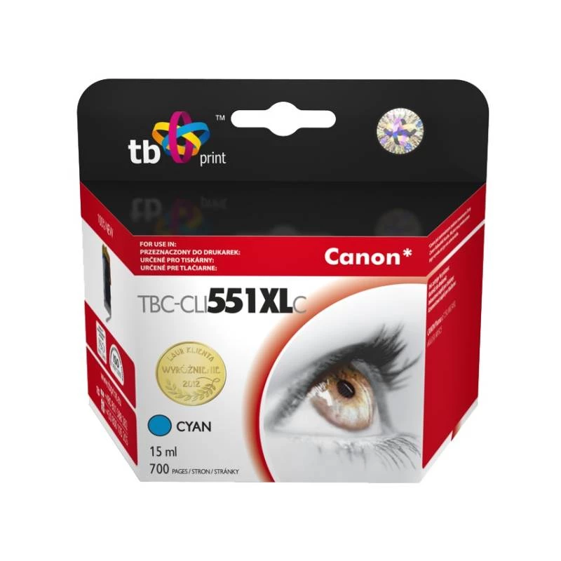 Cartucho de tinta TB compatível para Canon CLI-551XL CY ciano