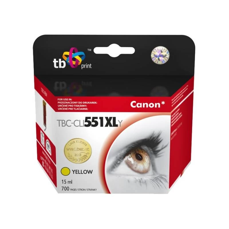 Cartucho de tinta TB compatível para Canon CLI-551XL YL amarelo