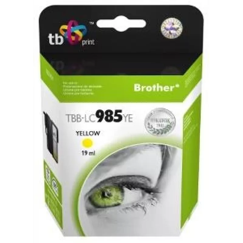 Cartucho de tinta TB compatível S Brother LC 985 YE 100% N