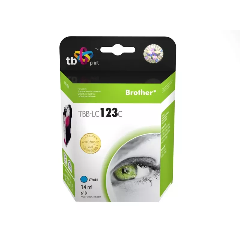 Cartucho de tinta compatível com Brother LC123C 100% novo