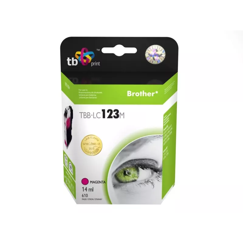 Cartucho de tinta compatível com Brother LC123M 100% novo