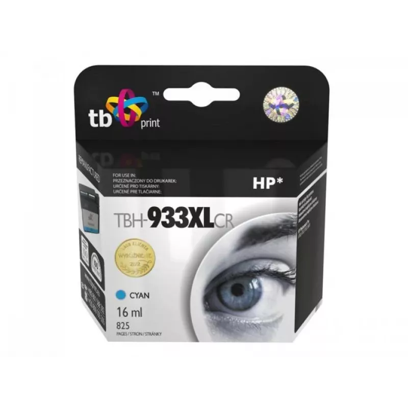 TB Print TBH-933XLCR cartucho de tinta remanufaturado para HP 933XL (CN054AE), HP Officejet 6100 ePrinter, ciano, 16 ml, 825 páginas