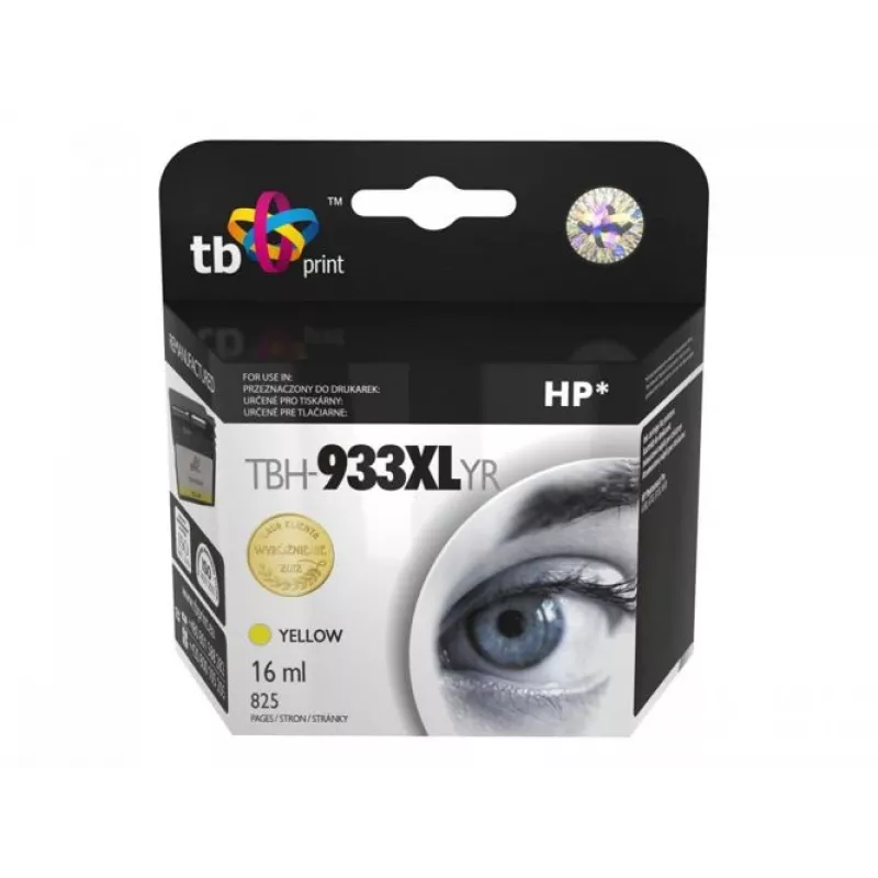 TB TBH-933XLYR Cartucho de tinta remanufaturado para HP Officejet 6100 ePrinter (HP 933XL), amarelo