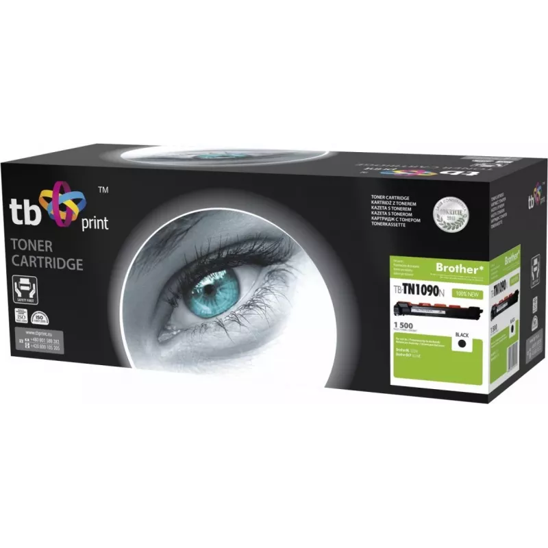 Toner TB compatível com Brother TN1090N, BK, novo