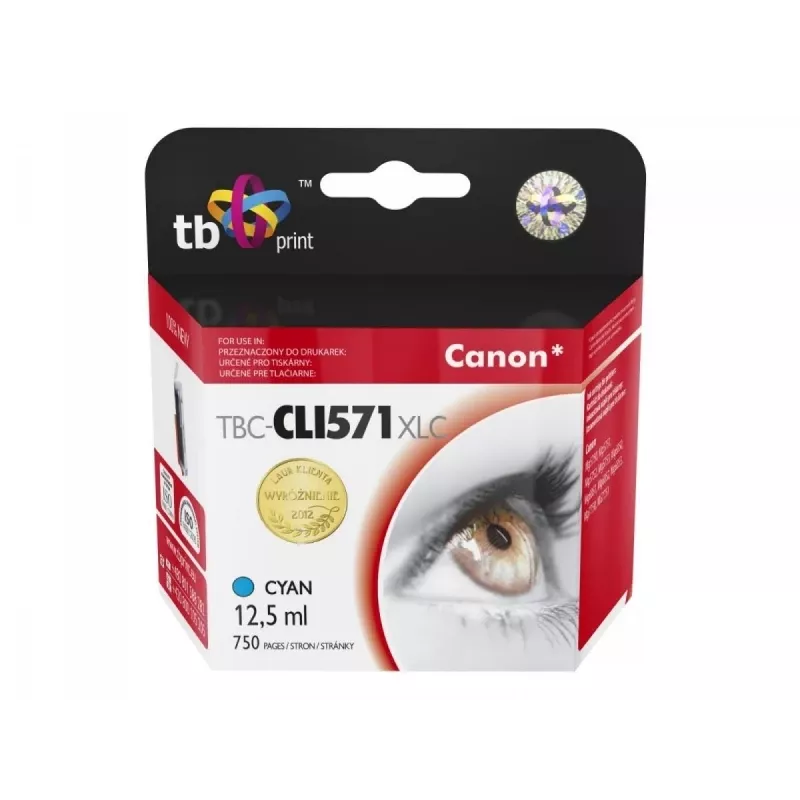 Tinta para Canon CLI-571XL TBC-CLI571XLC CY 100% nova
