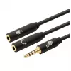 Adaptador TB splitter mini jack 3,5 mm 1x ficha 3,5 mm para 2x conector fêmea 3,5 mm, modelo AKTBXAJ0P2J030B