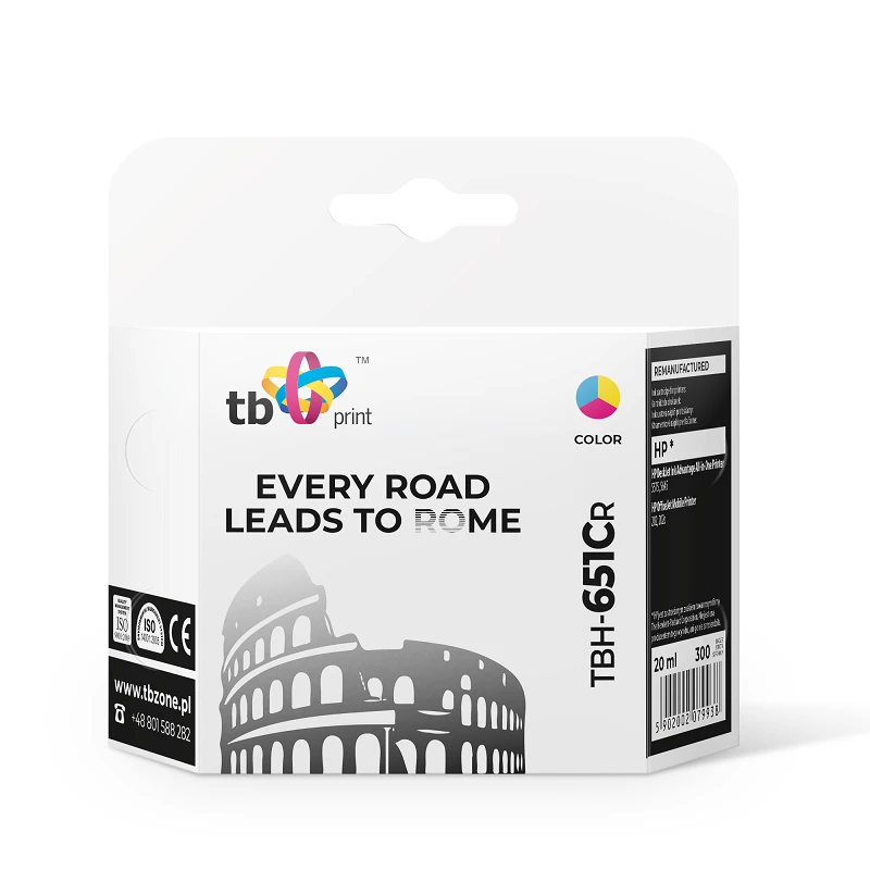 Tinta para HP DJ 5575 TBH-651CR colorida recondicionada
