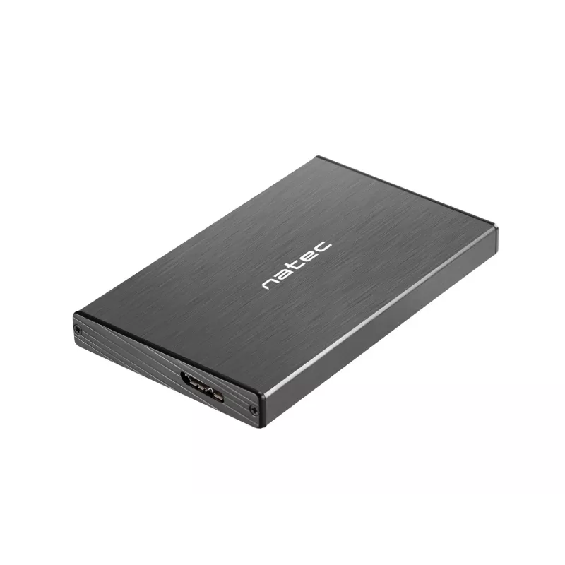 Caixa NATEC RHINO GO USB 3.0 para HDD/SSD SATA de 2,5'', preto alumínio