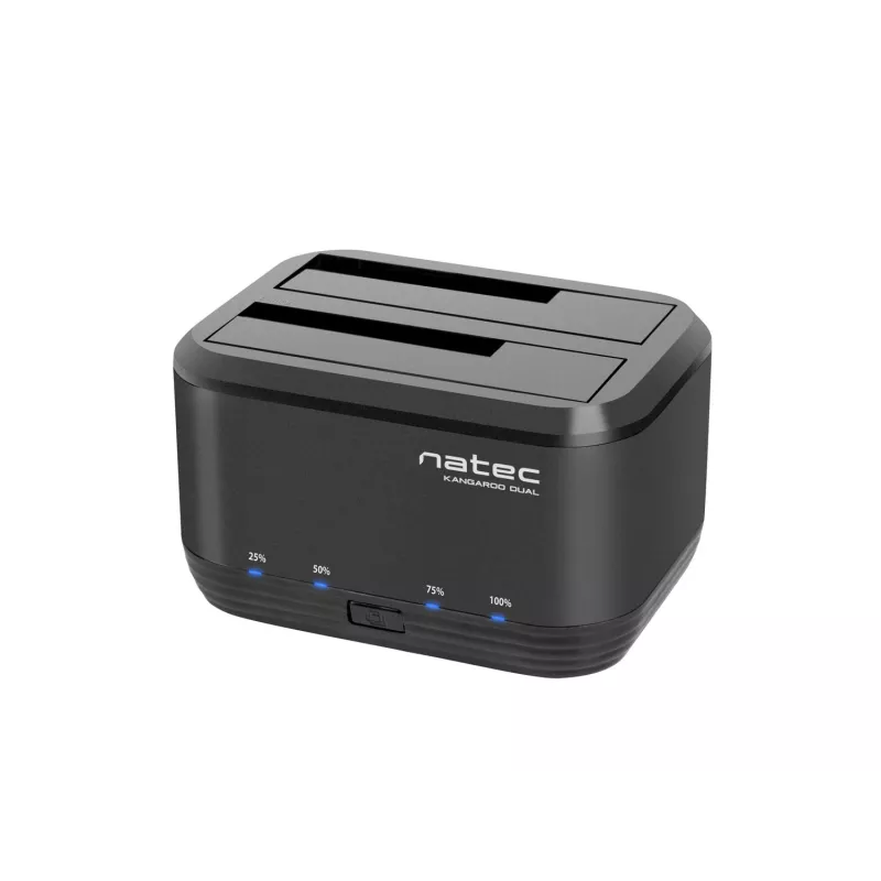 Docking station para discos 2,5/3,5 USB 3.0 Natec Kangaroo Dual, função de clonagem, fonte de alimentação
