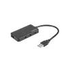 Hub USB NATEC Moth 4 portas USB 3.2 Gen 1 Type-A (5000 Mbit/s), alimentado por USB, preto, cabo de 0,15 m