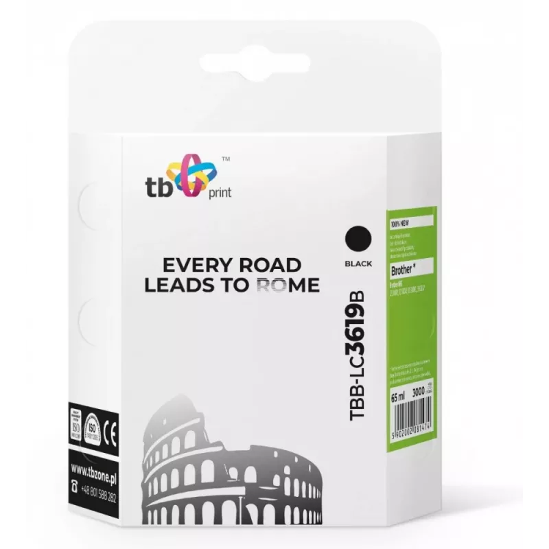 Tinta para Brother MFC-J2330DW BK TBB-LC3619B 100% nova