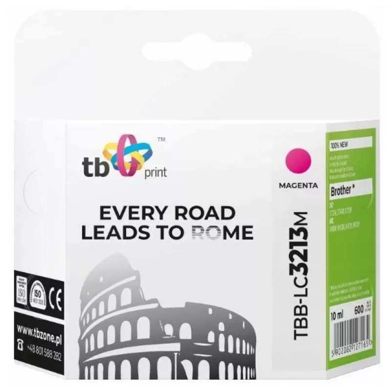 Tinta para Brother DCPJ722 DW magenta TBB-LC3213M 100% nova