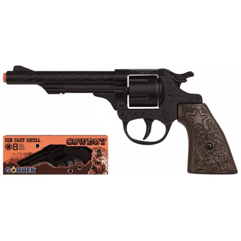 Pistola de cowboy de brinquedo em metal Pulio modelo 15580/6 – design realista, construção em metal