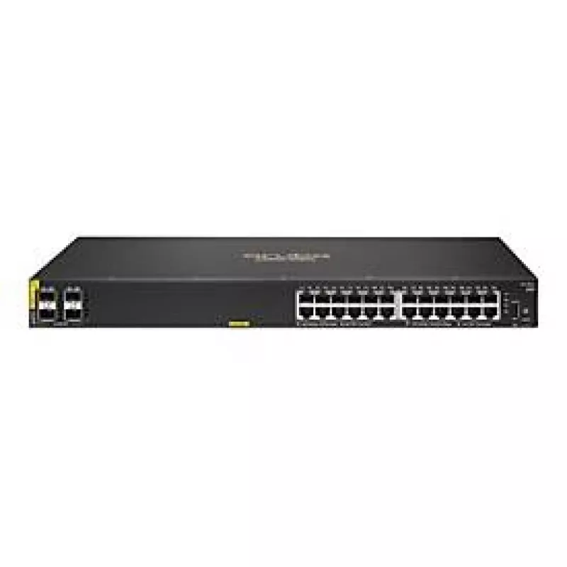 HPE Aruba Networking CX 6100 24G Class4 PoE 4SFP+ 370W Managed L3 Gigabit Ethernet (10/100/1000) Power over Ethernet (PoE) 1U preto