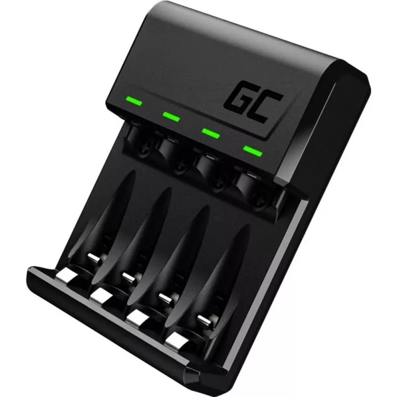Carregador de pilhas Green Cell GC VitalCharger USB, 4 slots, AA/AAA, alimentado por USB, preto