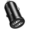 Carregador de automóvel usams USA000867 — USB duplo 2×2,4A, Preto
