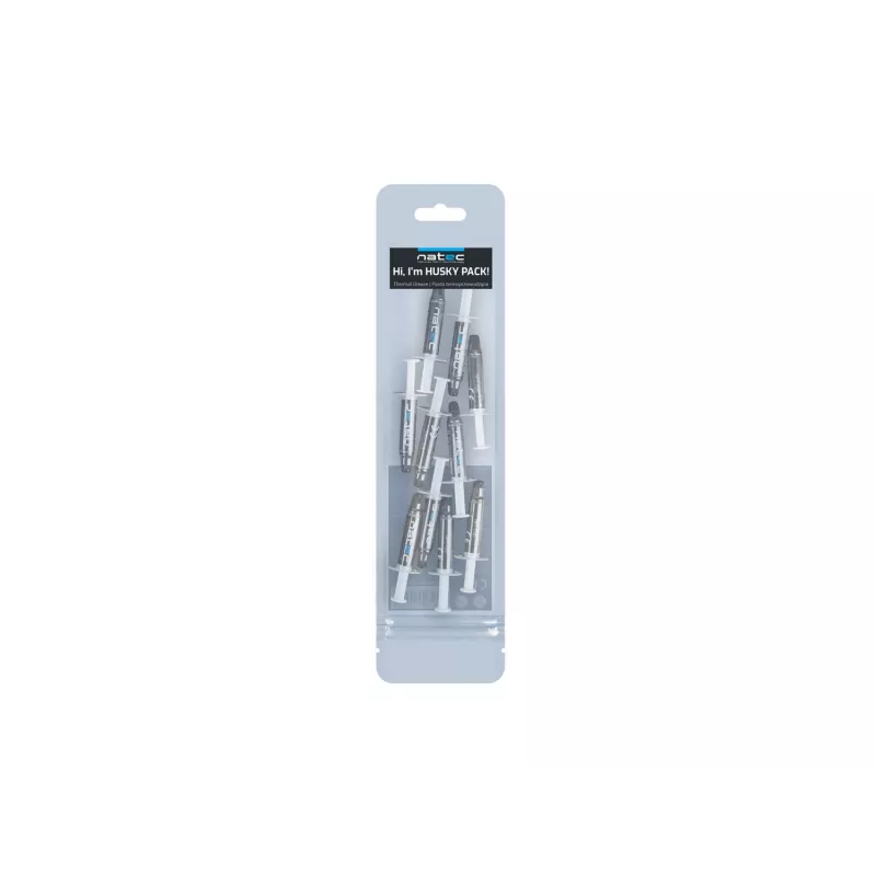 Pasta térmica NATEC Husky Pack NPT-1581, condutividade térmica 4,63 W/m·K, cinzento, -30–280 °C, 10 unid.