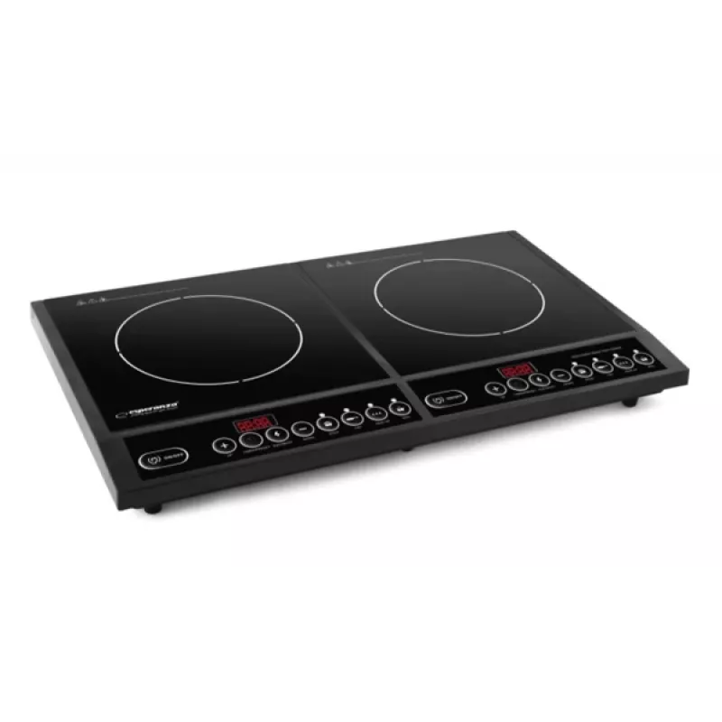 Esperanza EKH008 placa de cozinha, preto, bancada, placa de indução por zonas, 2 zonas