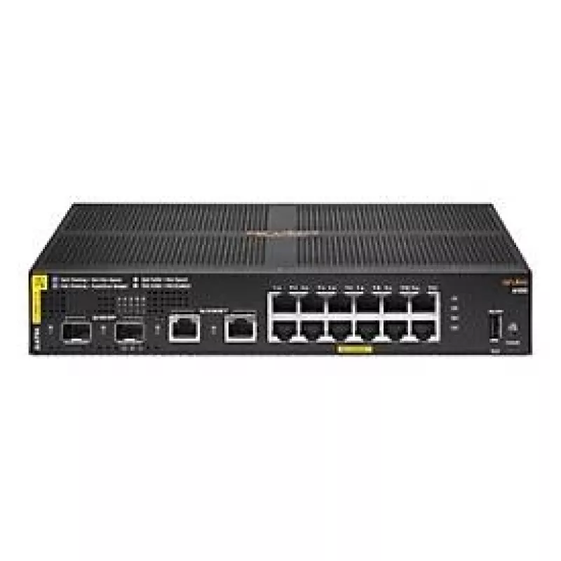 HPE Aruba Networking 6100 12G Class4 PoE 2G/2SFP+ 139W Managed L3 Gigabit Ethernet (10/100/1000) Power over Ethernet (PoE) 1U preto