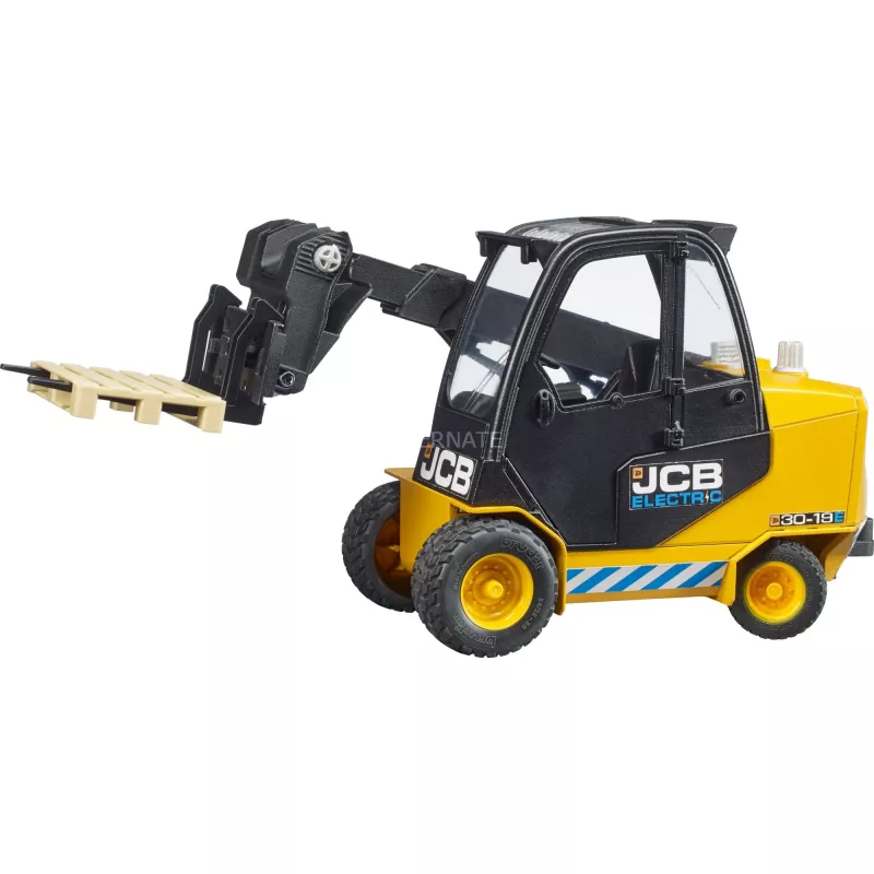 Empilhadora BRUDER JCB Teletruk brinquedo — ABS, idade recomendada 3+, preto e amarelo