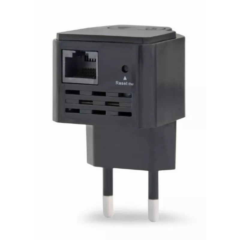 Repetidor de rede GEMBIRD WNP-RP300-03-BK, 300 Mbps, 2,4 GHz, 802.11g, 1x RJ-45, antena interna 3 dBi, AC 100–240V