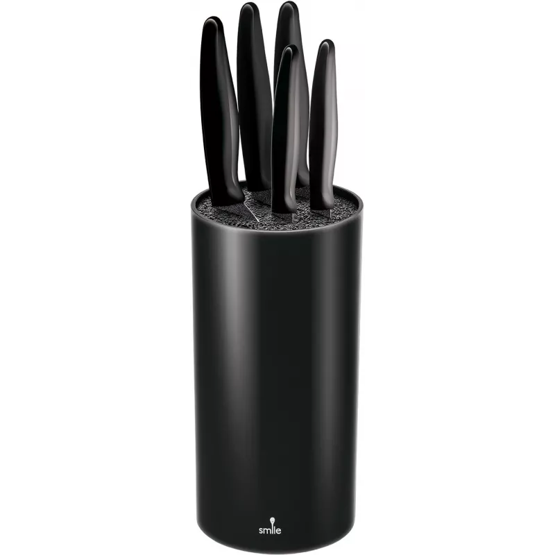 Conjunto de facas de cozinha Smile Sns-3 Tacoma 5 peças, aço inoxidável, revestimento antiaderente, redondo, preto