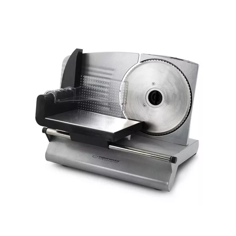 Esperanza Mortadella EKM018K fatiadora elétrica de alimentos, 150 W, espessura máxima de corte 15 mm, aço inoxidável, prateada