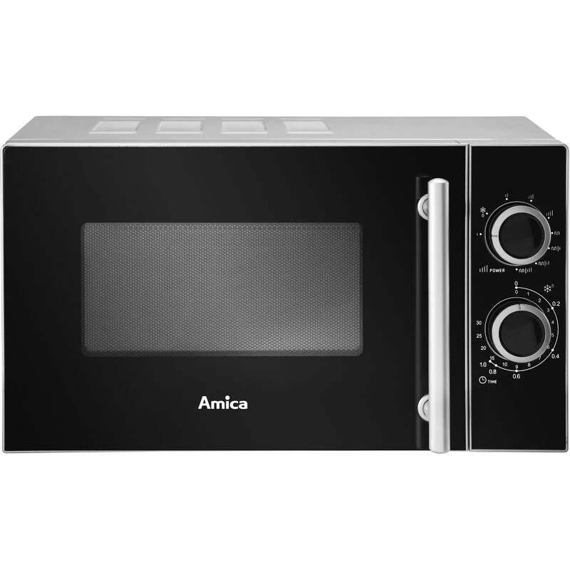 Micro-ondas Amica AMGF20M1GS de bancada com grelhador 20 L 700 W preto, prateado