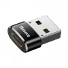 Adaptador conversor Baseus ficha USB para conector fêmea USB-C preto